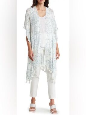 Nordstrom Print Tassel Duster Kimono Coverup